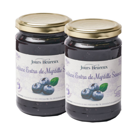 Lot de 2 - Confiture Extra de myrtilles sauvages