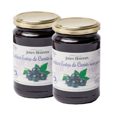 Lot de 2 - Confiture Extra de Cassis sans pépins