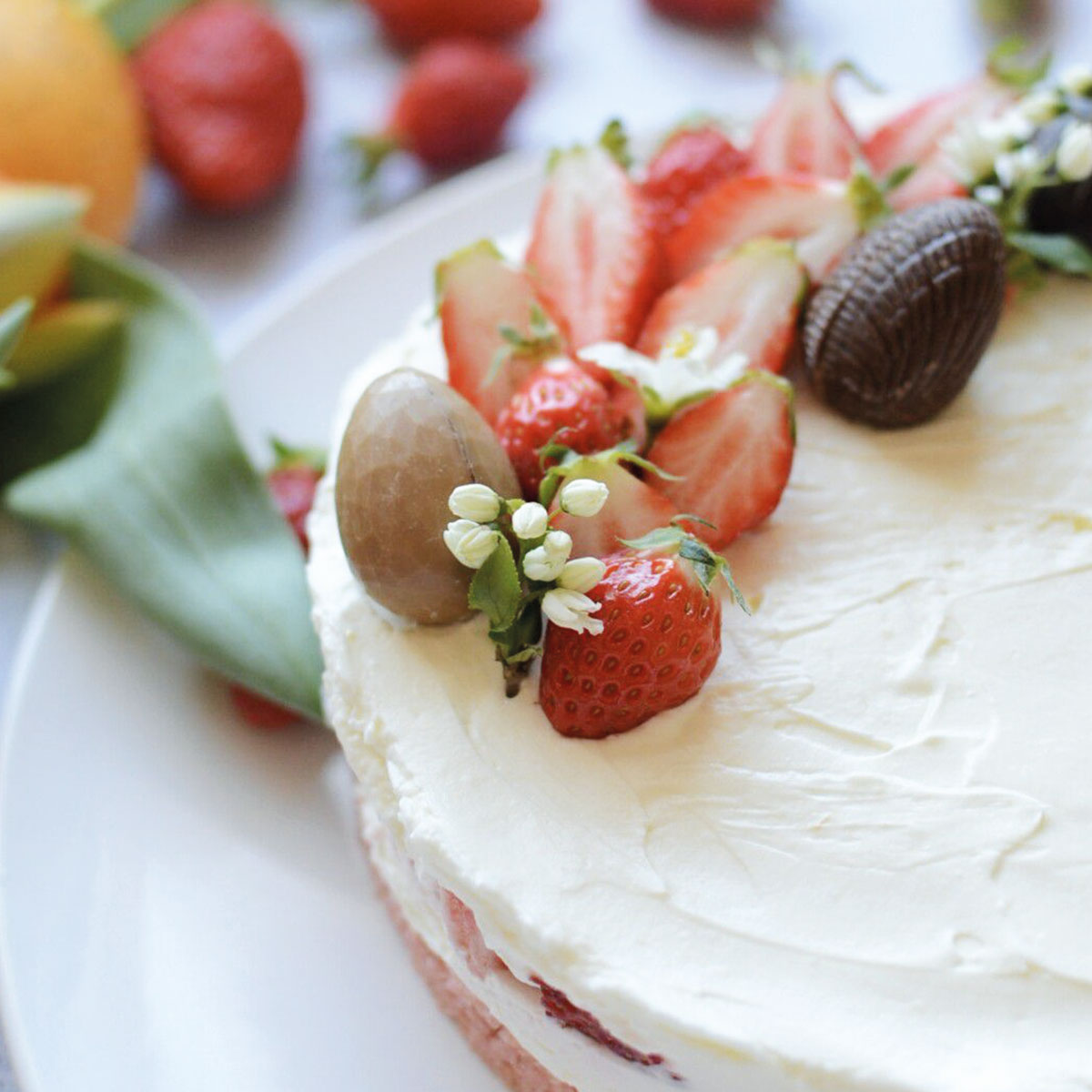 Le cheesecake Fraises et biscuits roses de Reims